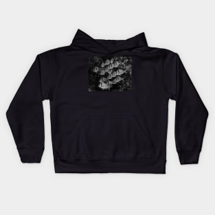 A School of Porkfish In Black and White Kids Hoodie